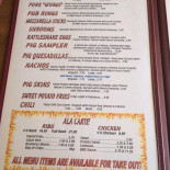 Augustus Buffet Menu