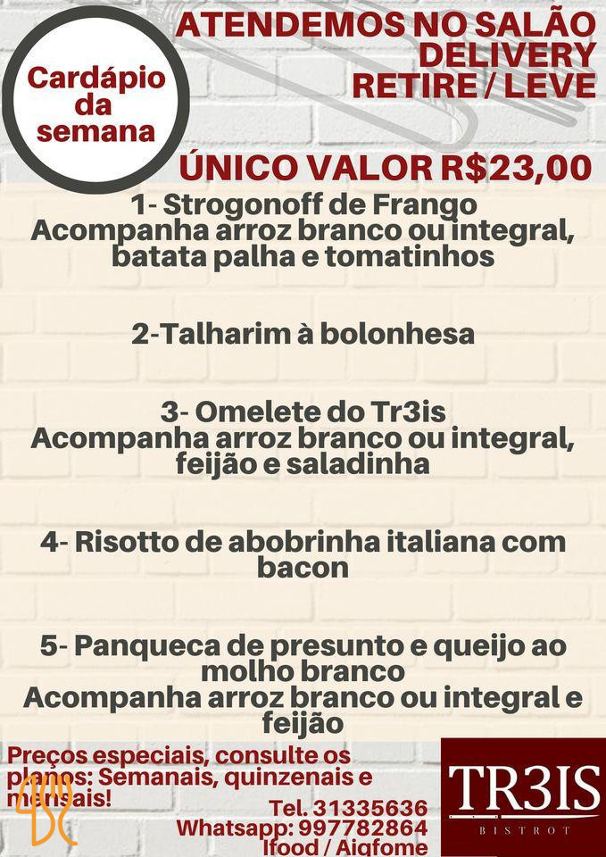 Tr3is Gourmet Carta
