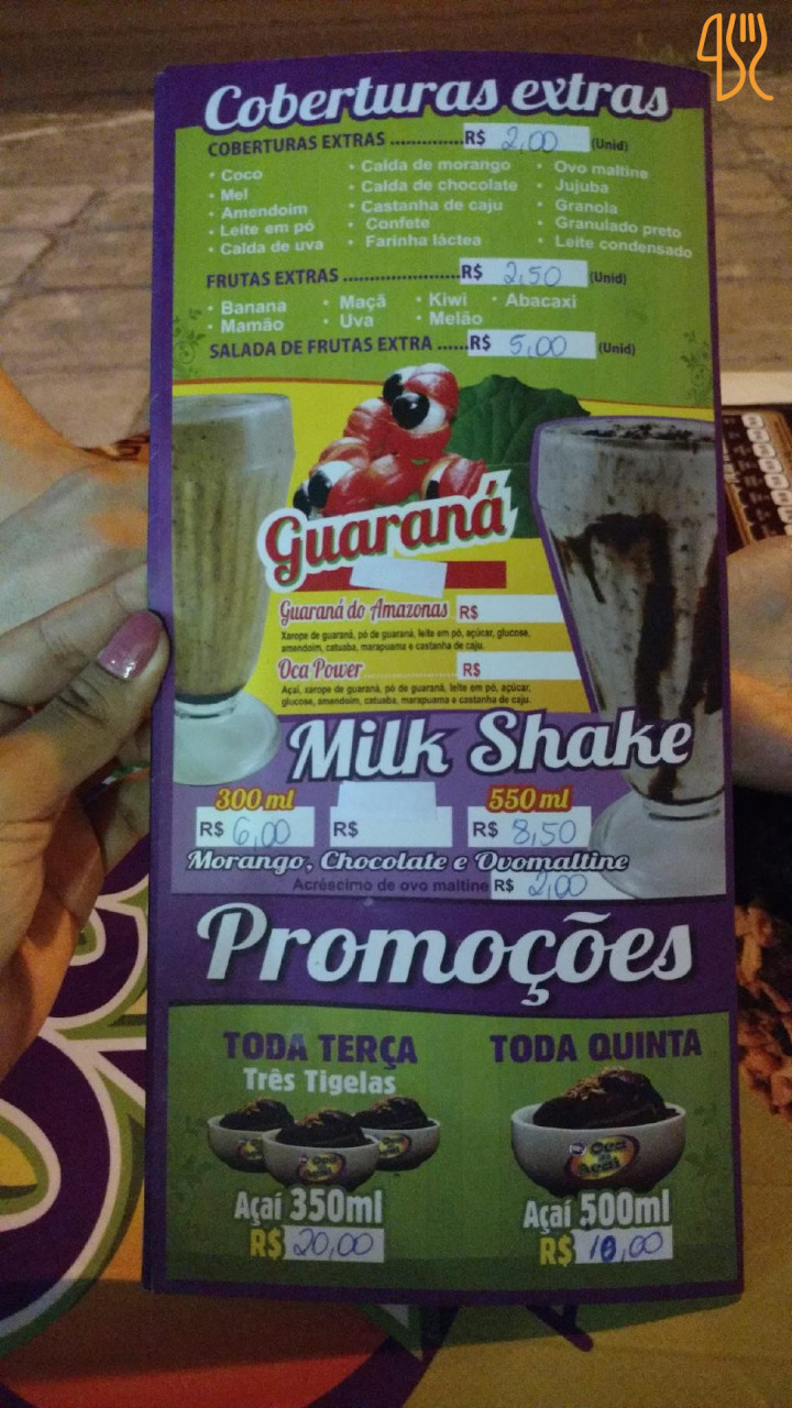 Oca Do Açaí Speisekarte