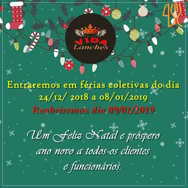 Vida Lanches Carta