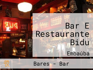 Bar E Restaurante Bidu
