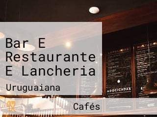 Bar E Restaurante E Lancheria